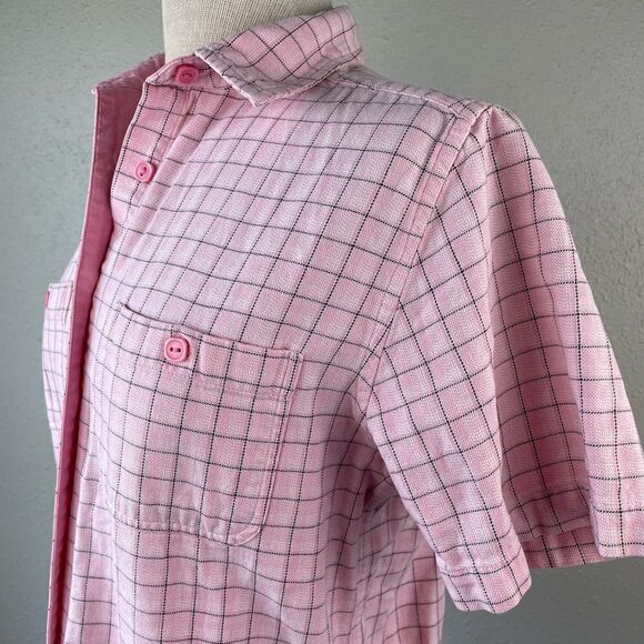Christopher & Banks Pink Plaid Button Down Shirt Size S EUC - Picture 4 of 7